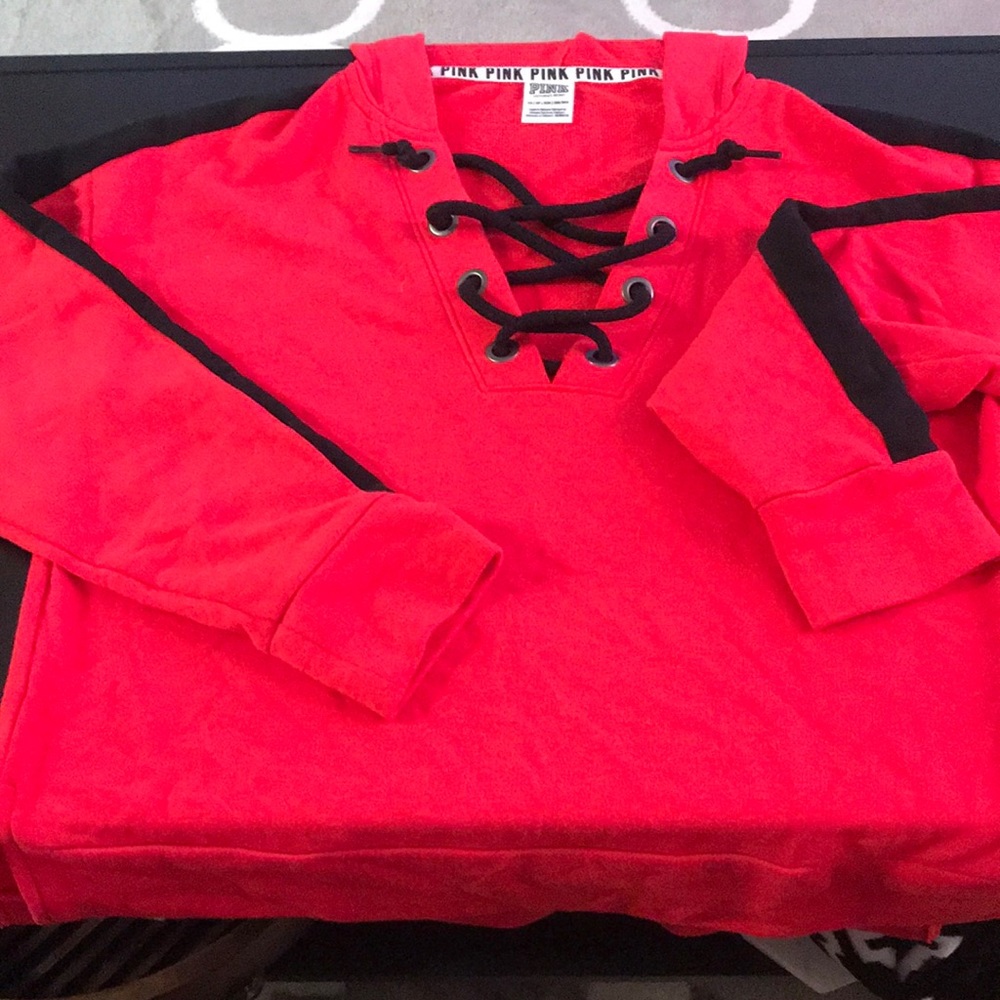 XS PINK HOODED SWEATSHIRT